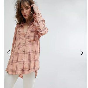 Free People No Limits Plaid Buttondown Shirt